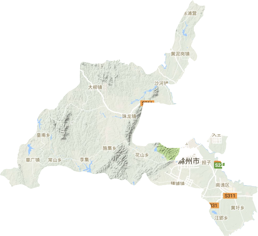 南谯区地形地图