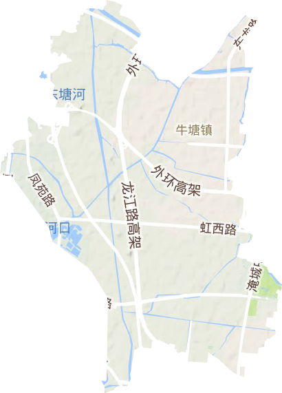 牛塘镇地形地图