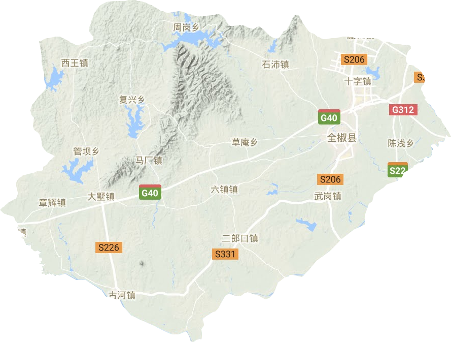 全椒县地形地图
