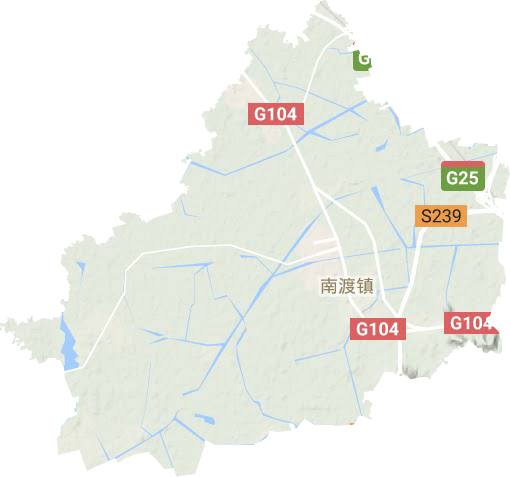 南渡镇地形地图