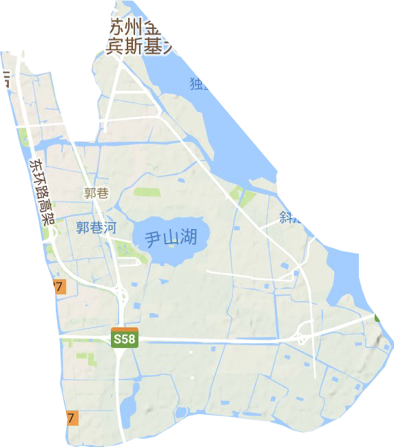 郭巷街道地形地图