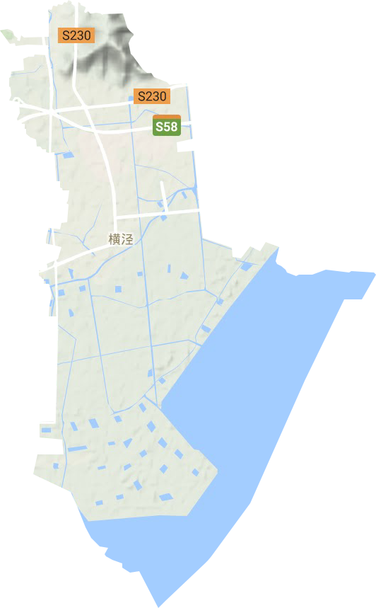 横泾街道地形地图