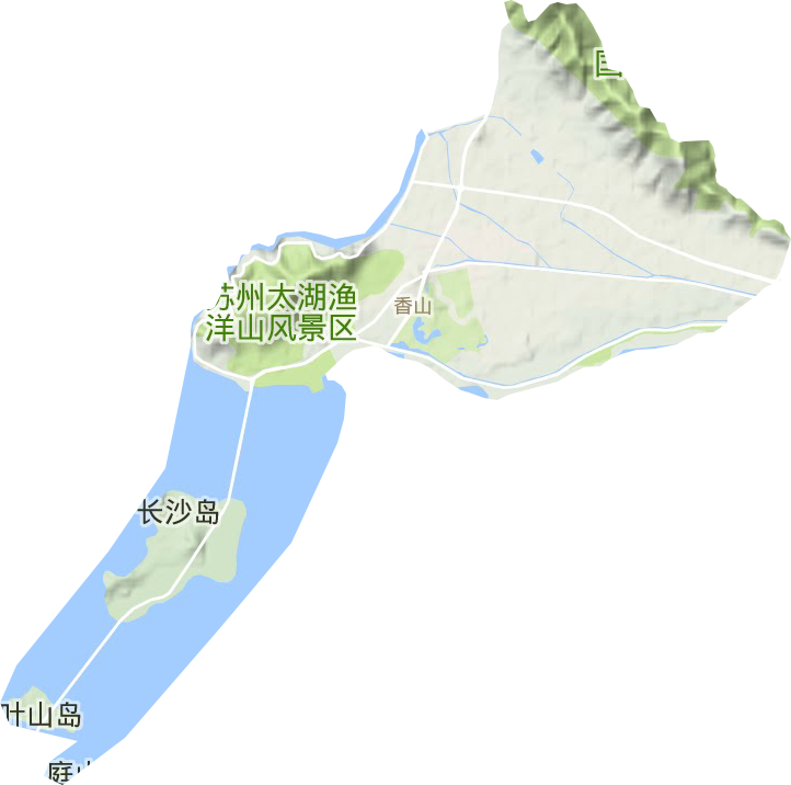 香山街道地形地图