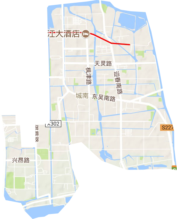 城南街道地形地图