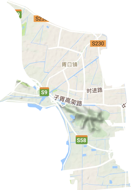胥口镇地形地图