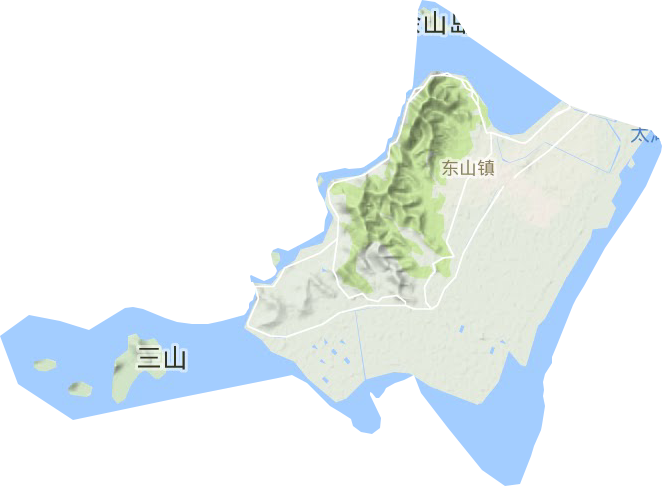 东山镇地形地图