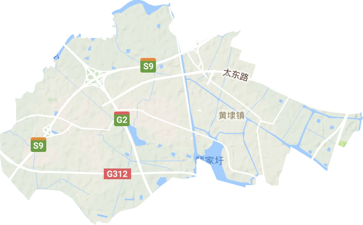黄埭镇地形地图