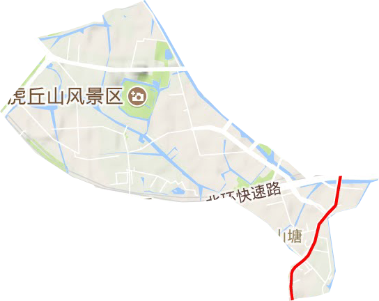 虎丘街道地形地图