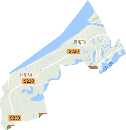 七都镇地形地图