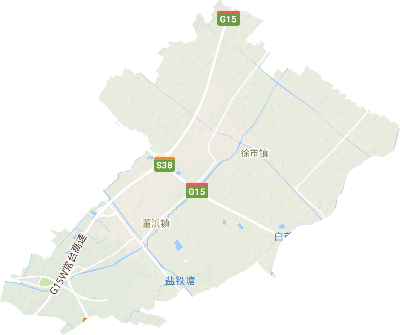 董浜镇地形地图