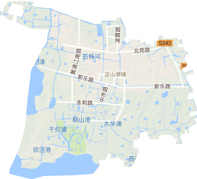 淀山湖镇地形地图