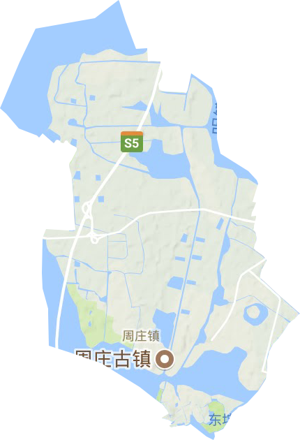 周庄镇地形地图