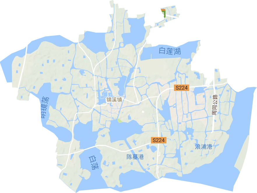 锦溪镇地形地图