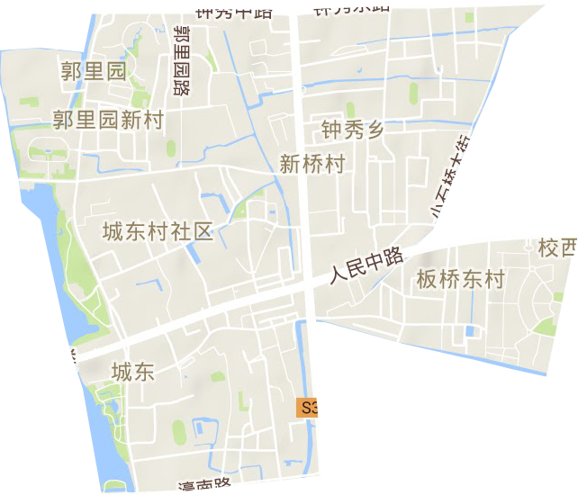 城东街道地形地图