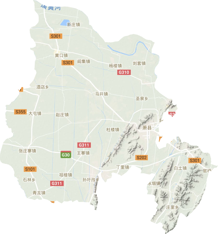 萧县地形地图