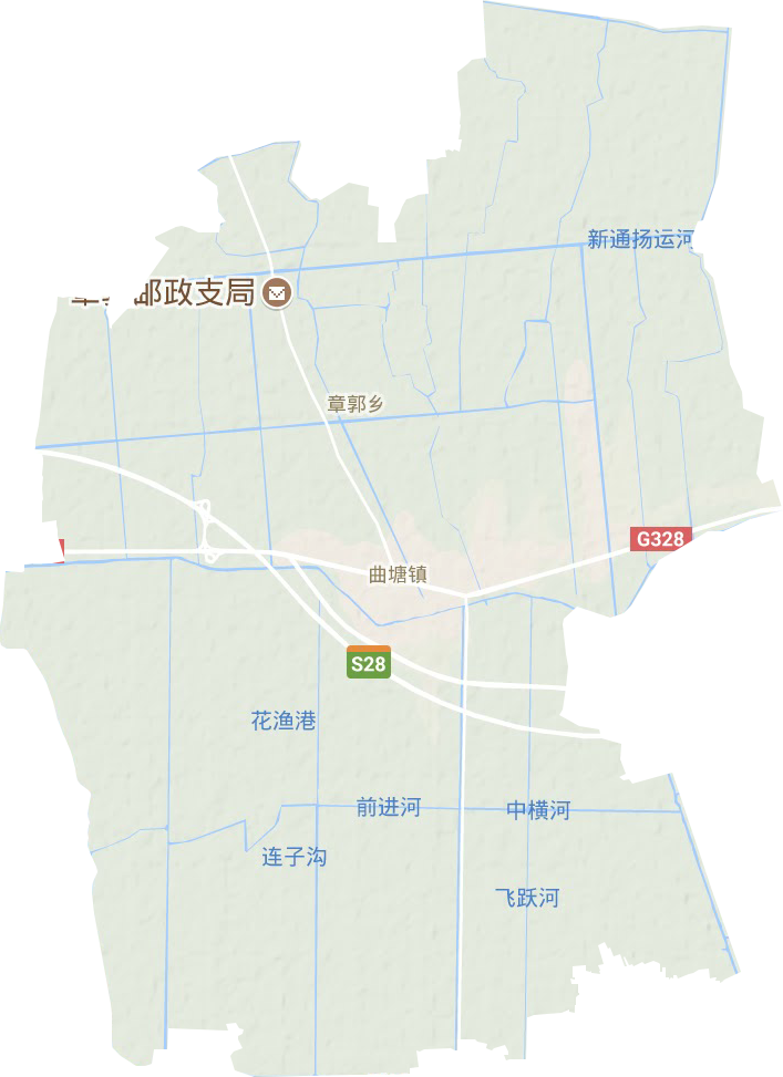 曲塘镇地形地图