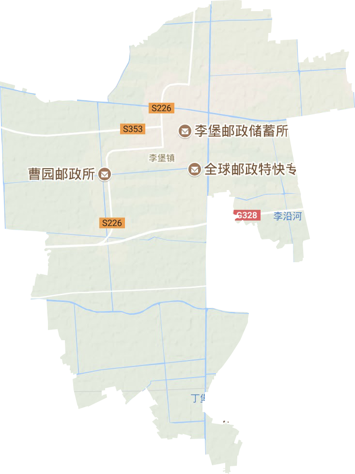 李堡镇地形地图
