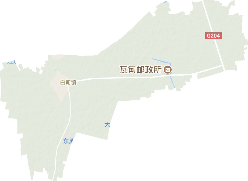 白甸镇地形地图