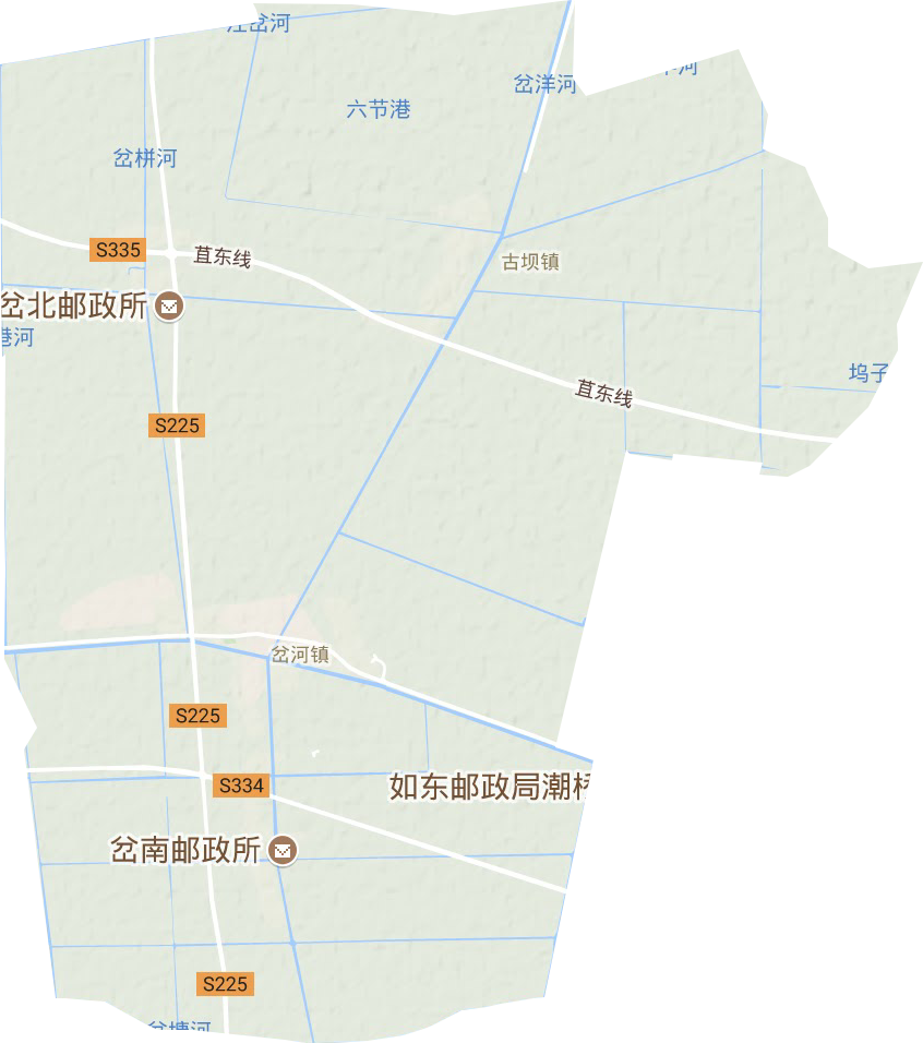 岔河镇地形地图