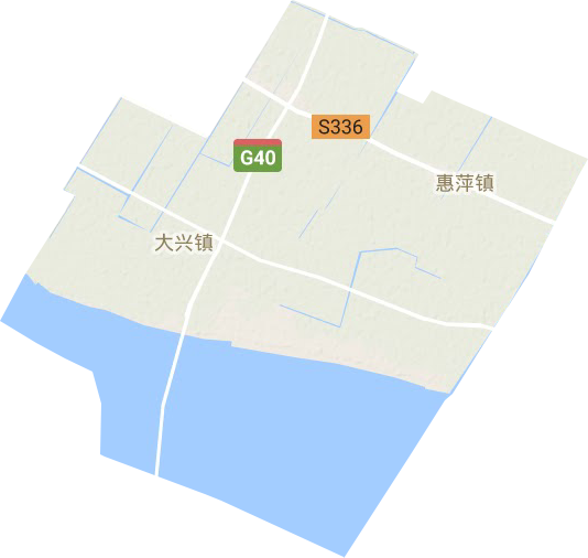 惠萍镇地形地图