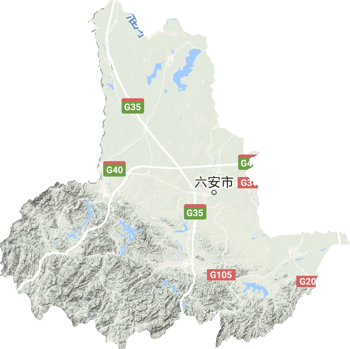 六安市地形地图