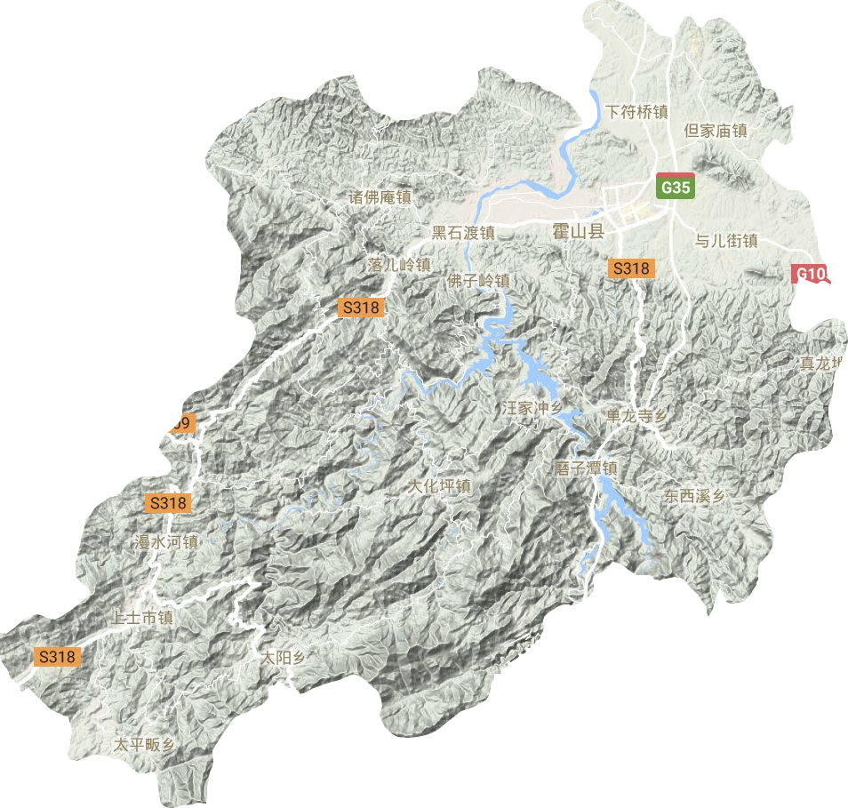 霍山县地形地图