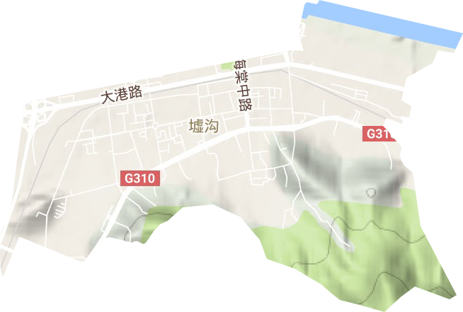 墟沟街道地形地图