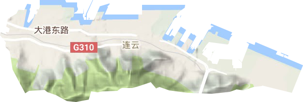 连云街道地形地图