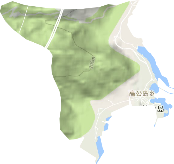高公岛街道地形地图