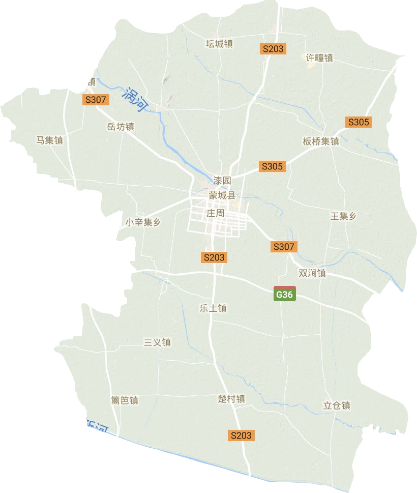 蒙城县地形地图