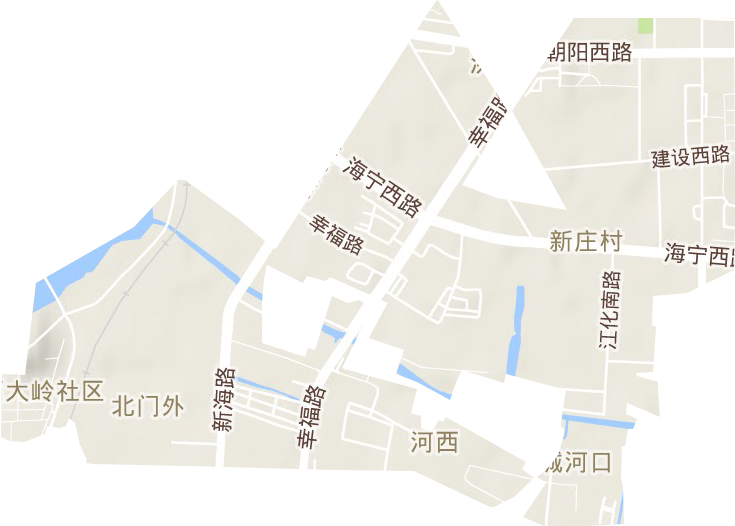 幸福路街道地形地图