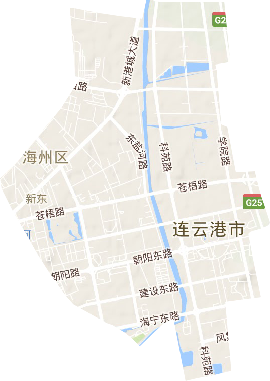 新东街道地形地图