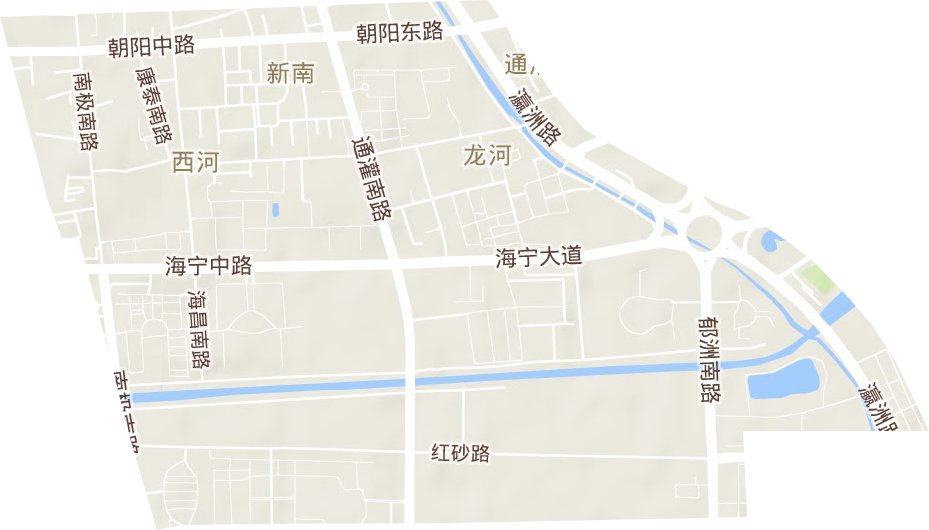 新南街道地形地图