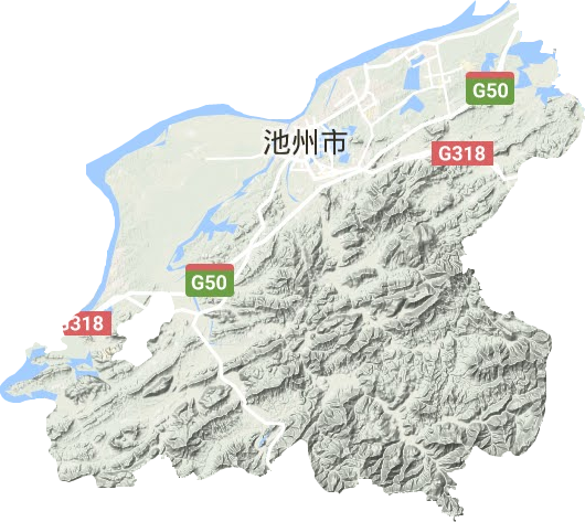 贵池区地形地图