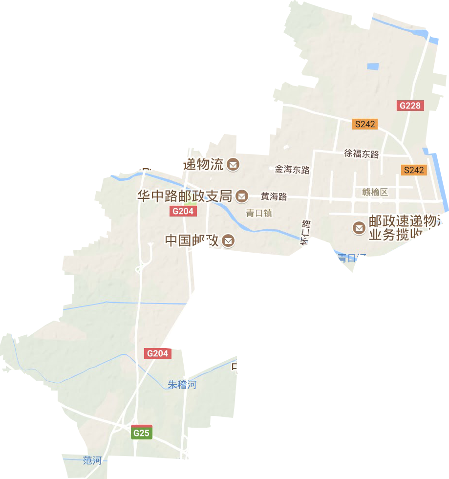 青口镇地形地图