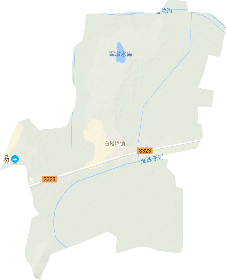 白塔埠镇地形地图
