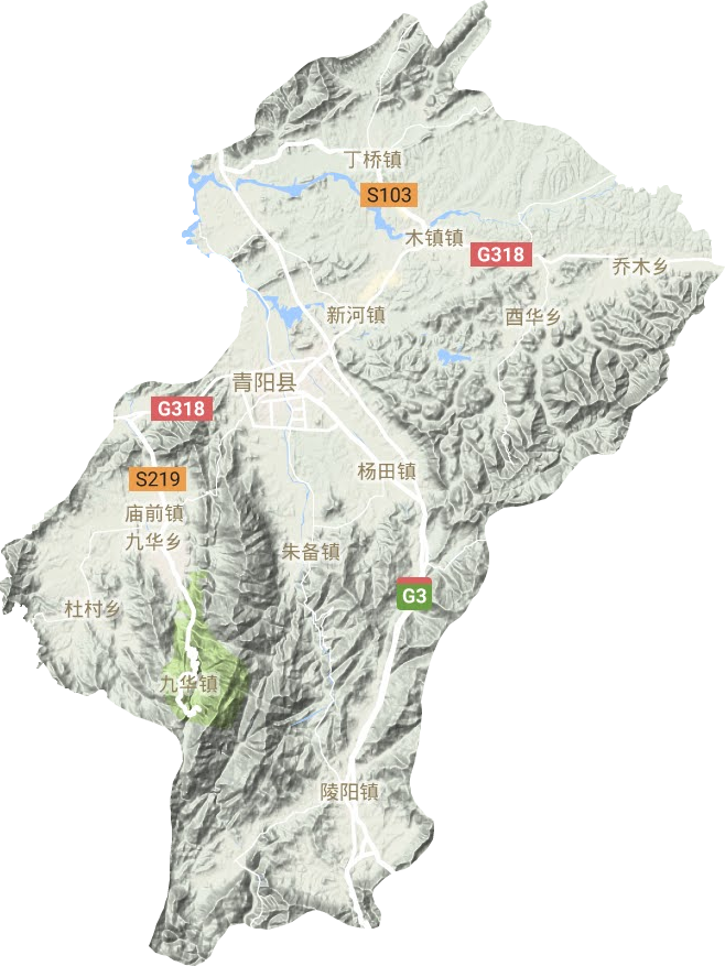 青阳县地形地图