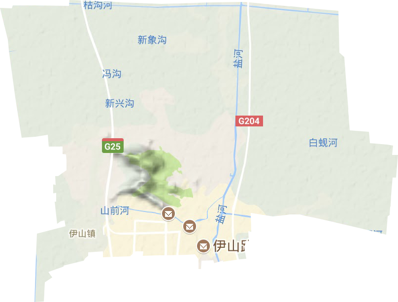 伊山镇地形地图