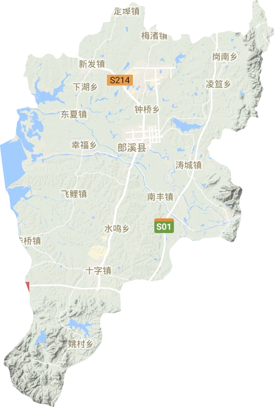 郎溪县地形地图