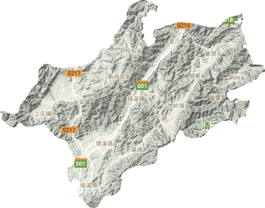绩溪县地形地图
