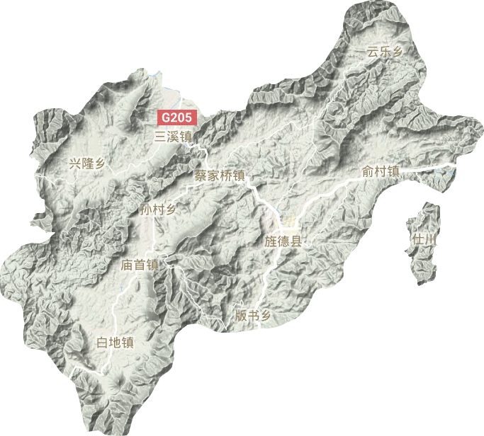 旌德县地形地图