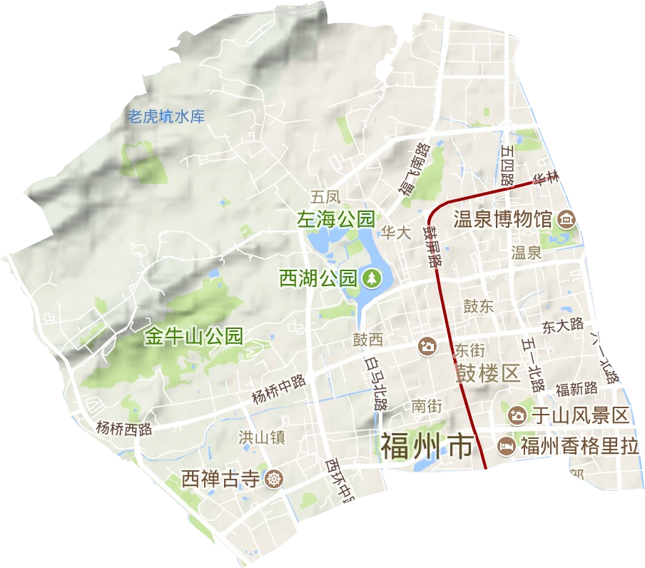 鼓楼区地形地图