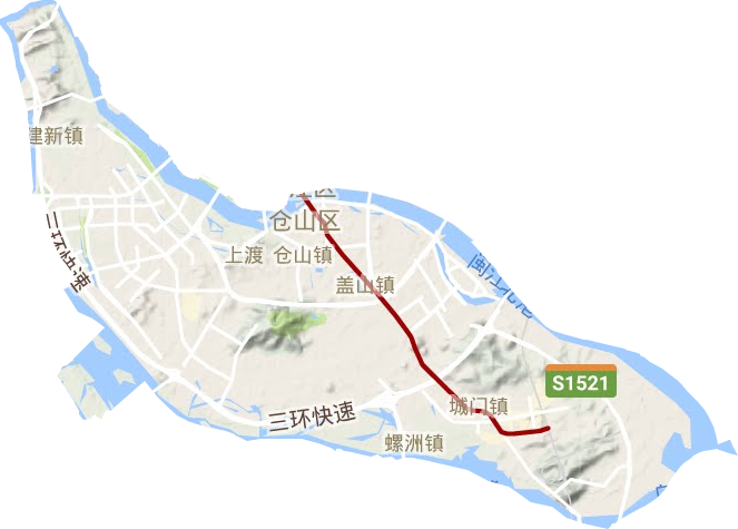 仓山区地形地图