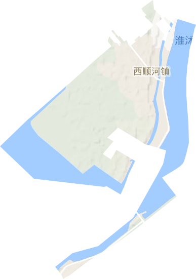 西顺河镇地形地图
