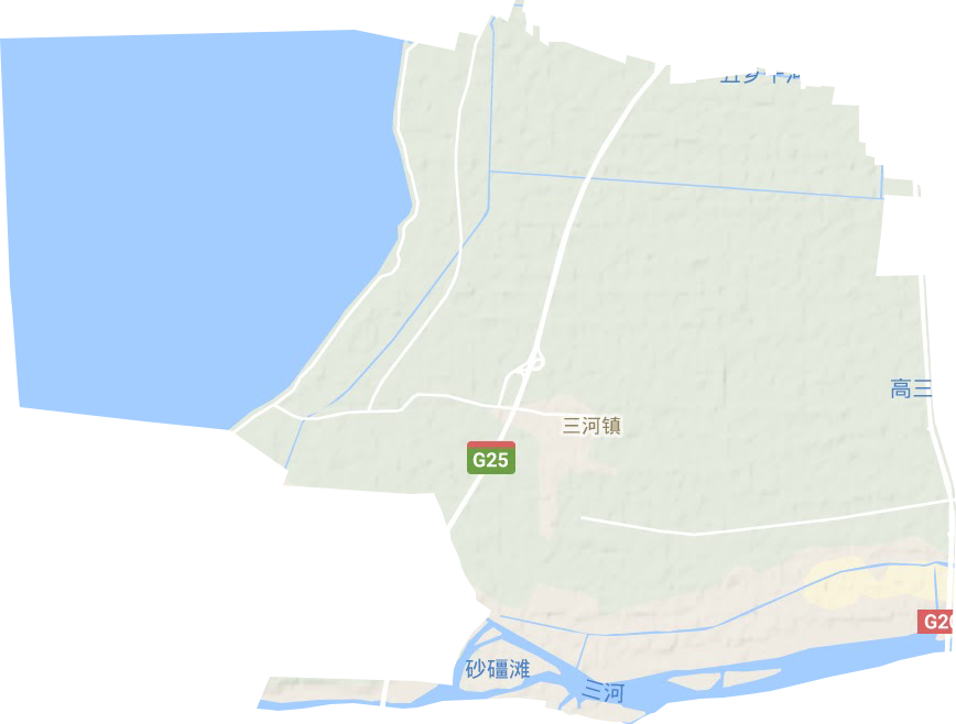 三河镇地形地图
