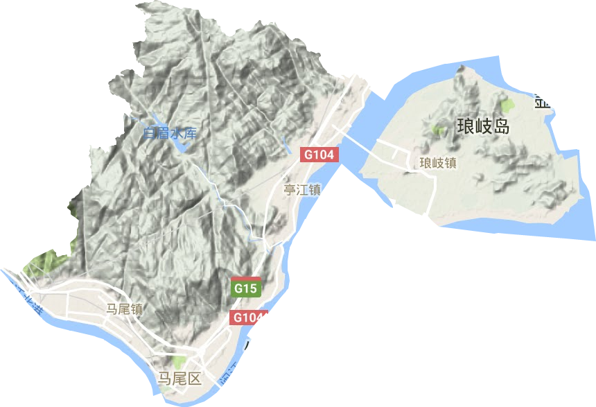 马尾区地形地图
