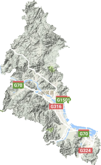 闽侯县地形地图