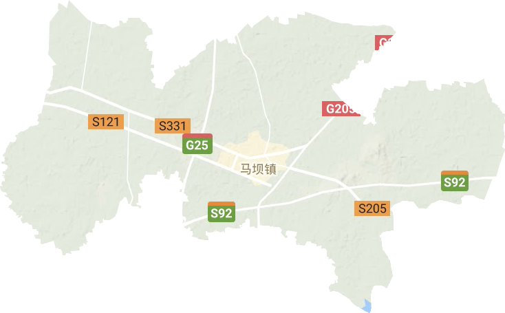 马坝镇地形地图