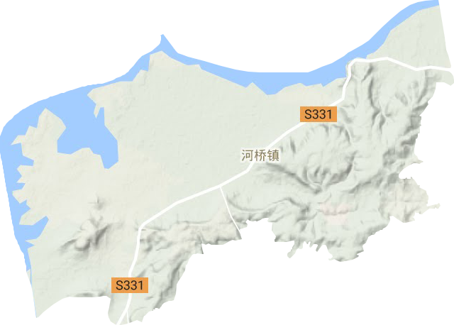 河桥镇地形地图