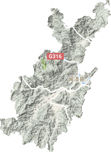 闽清县地形地图